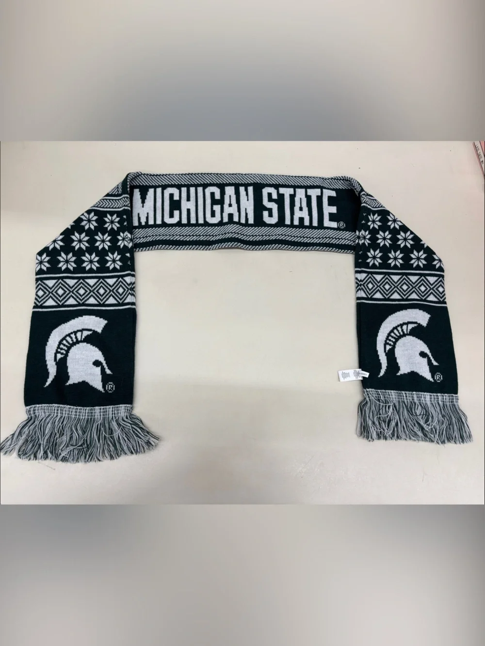 Forever Collectibles Michigan State Green & White Knit Scarf